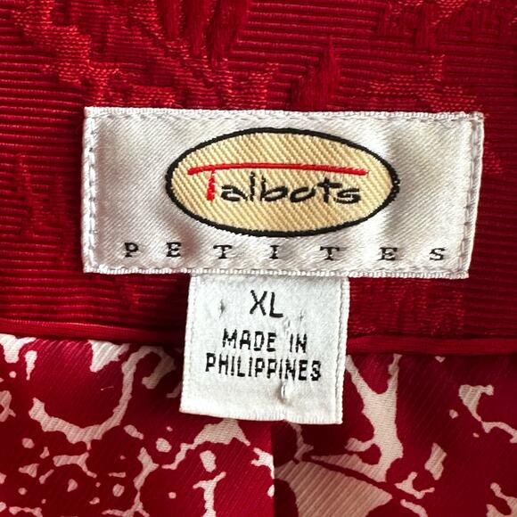 Talbots Brocade Double Breasted Jacket Red - Picture 6 of 8